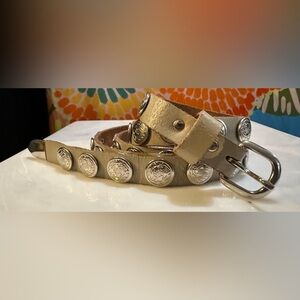 Forenza Silver Coin Studded Belt